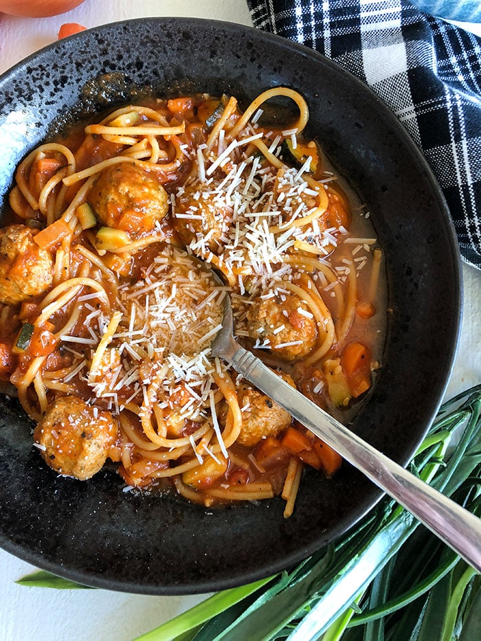 Spaghetti and Meatball Soup