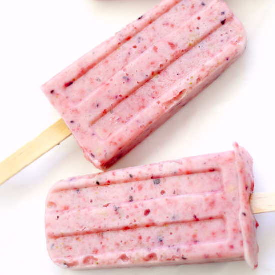 strawberry yogurt ice pops