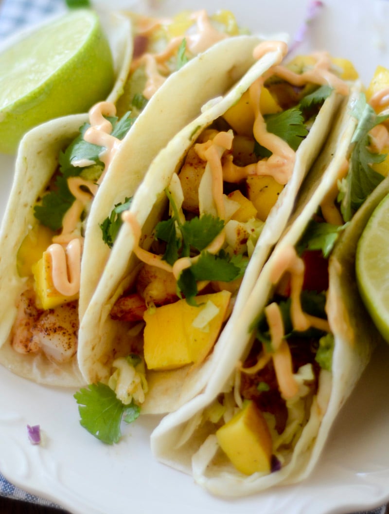 Shrimp Tacos with Mango Citrus Slaw – Recipe Diaries