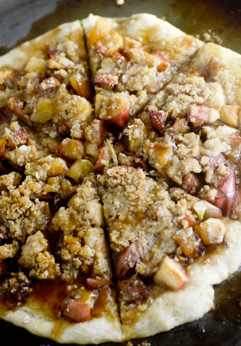 Caramel Apple Crisp Pizza