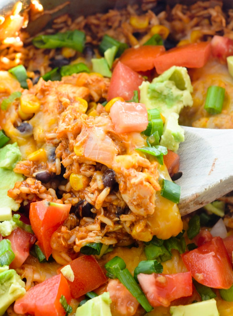 One Pot Cheesy Chicken Taco Rice - Recipe Diaries