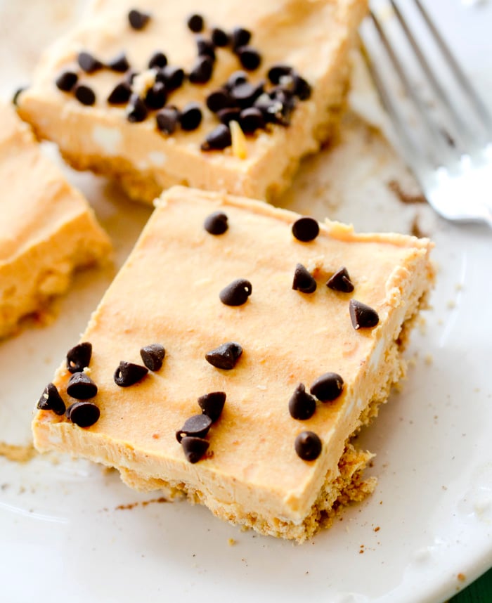 Skinny No Bake Pumpkin Cheesecake Bars
