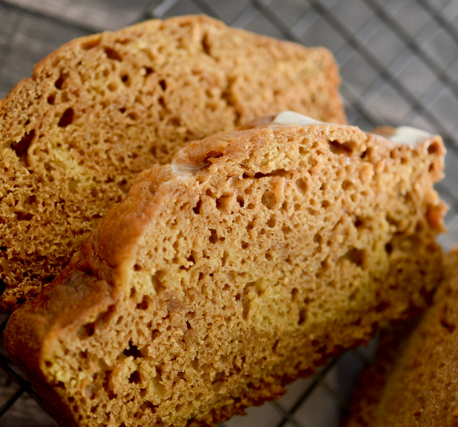Pumpkin Bread with Honey Glaze - super moist low fat pumpkin bread! Perfect for Fall baking