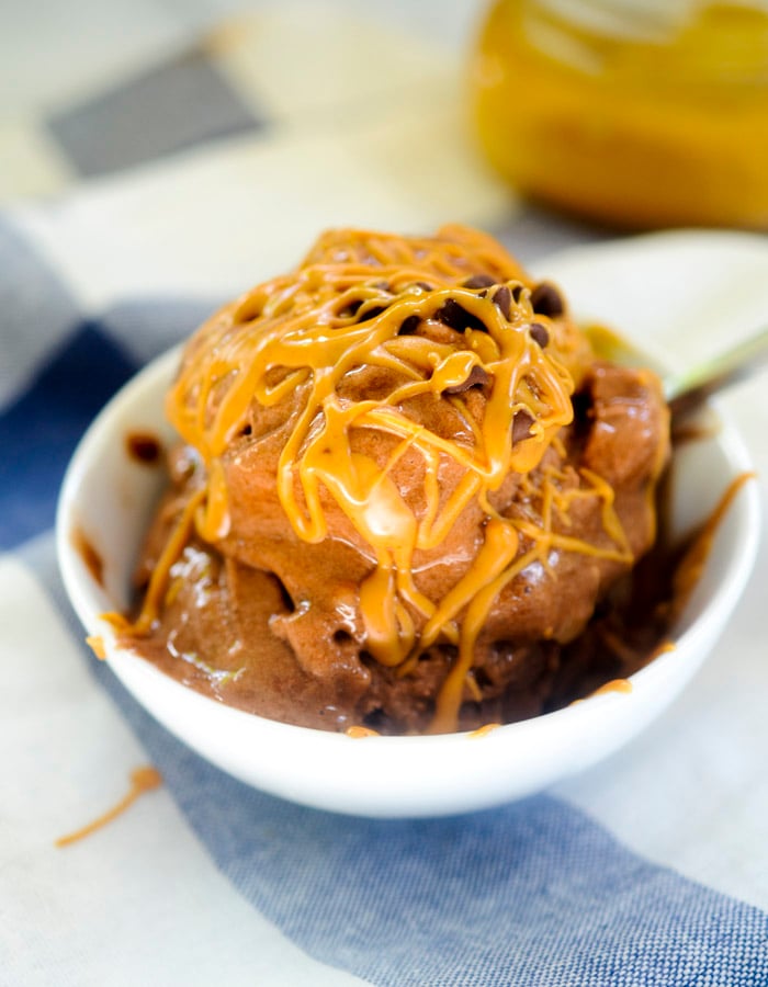 2-Ingredient Banana Chocolate Chip Ice Cream with Peanut Butter DrizzleDSC_1664
