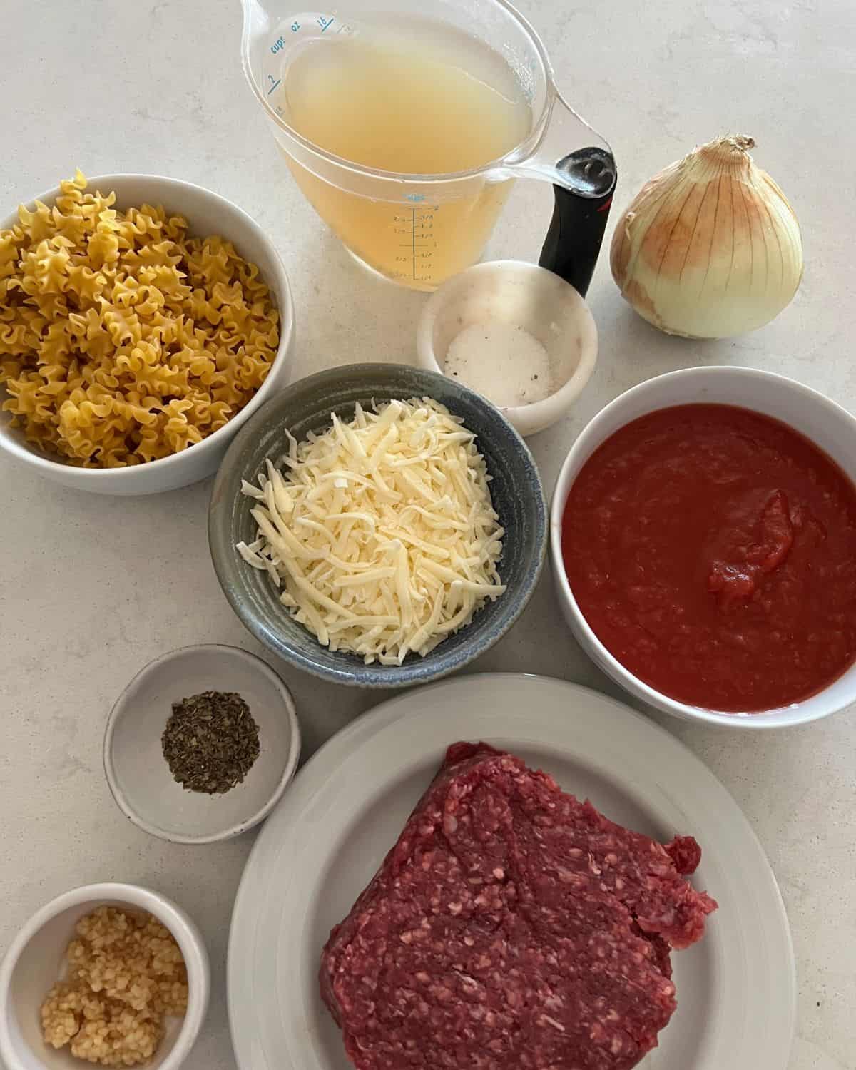 Ingredients needed for lasagna soup. 