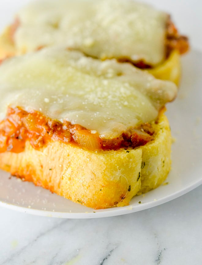 Texas Toast Spaghetti Pizza