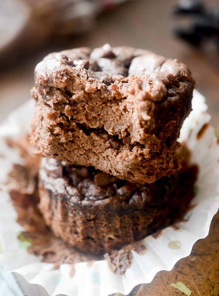 Healthy 3 Ingredient Chocolate Muffins