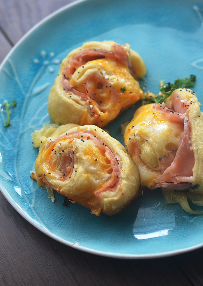 Hot Ham and Cheese Party Rolls