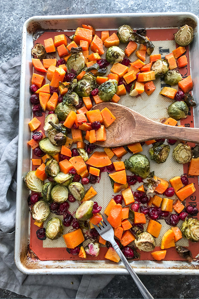 Roasted Brussel Sprouts and Butternut Squash