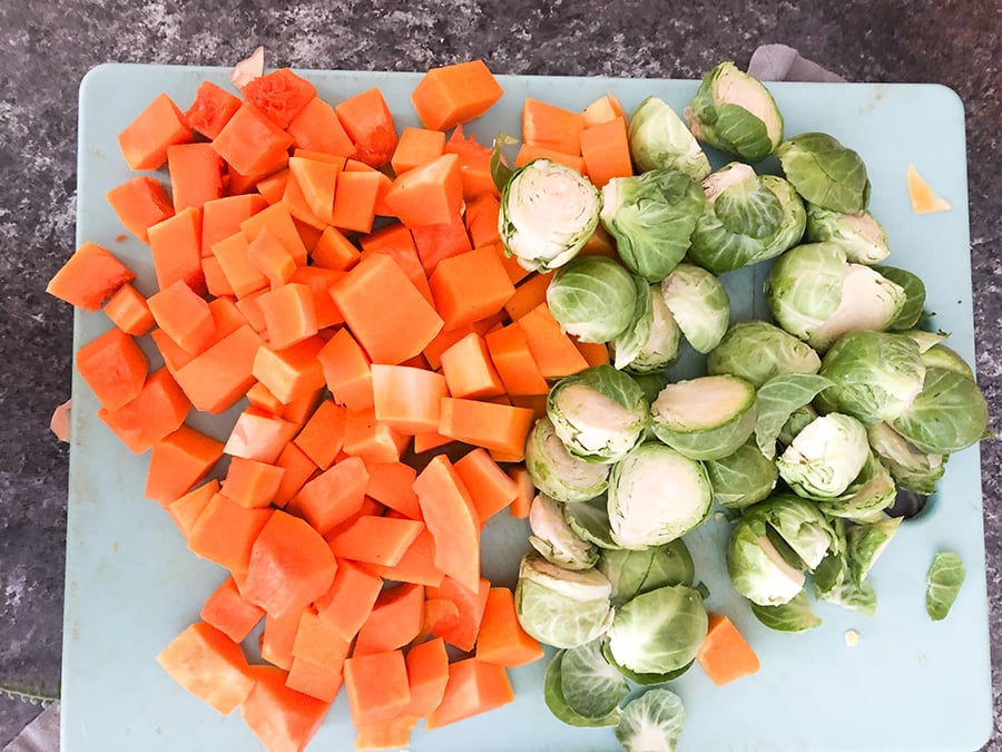 Roasted Brussel Sprouts and Butternut Squash