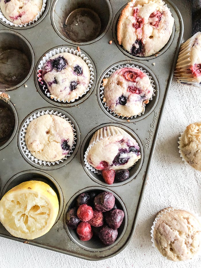 Mixed Lemon Berry Muffins