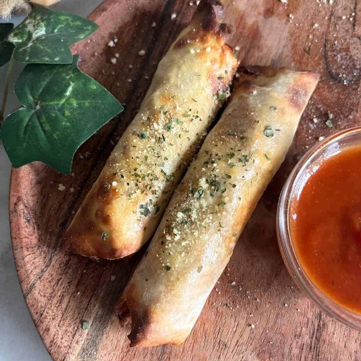 Air fryer pizza egg rolls.