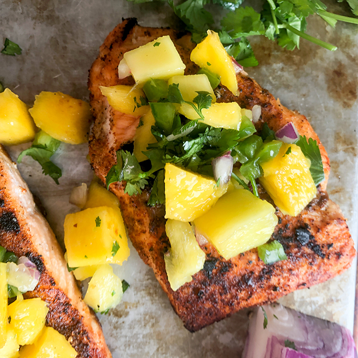 Grilled Salmon with Mango Sals