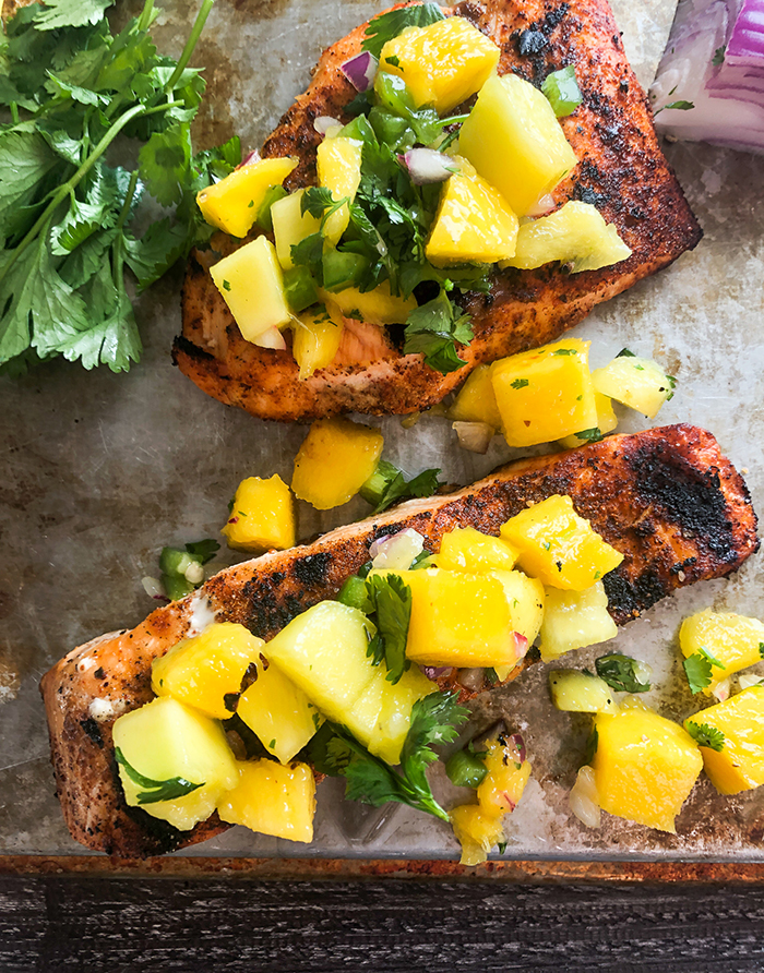 Grilled Salmon with Mango Salsa