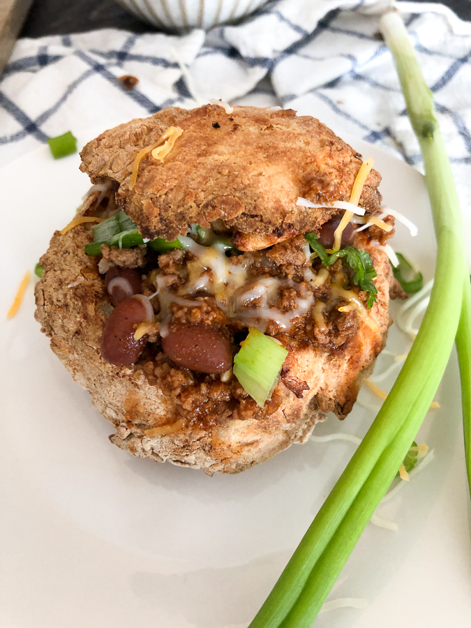 Air Fryer Bread Bowls with Chili 
