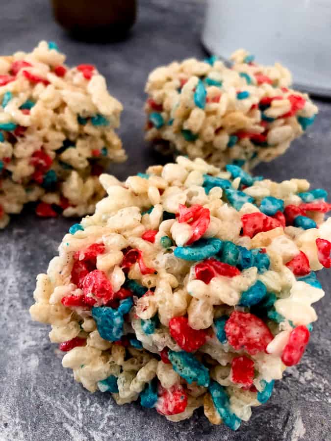 Red, White, and Blue Rice Krispie Treats