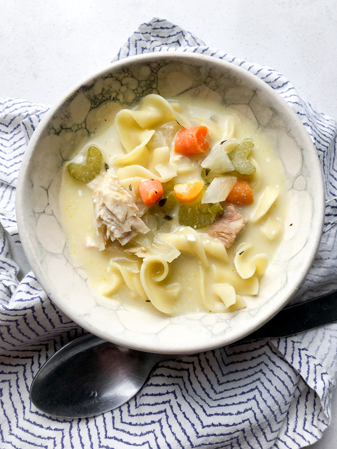 Slow Cooker Creamy Chicken Noodle Soup 