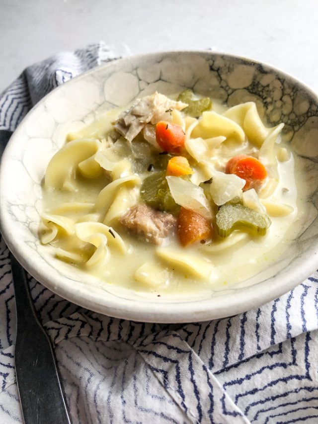 Slow Cooker Creamy Chicken Noodle Soup Yummy Recipe