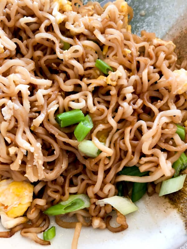 Tiktok Ramen  noodles garnished with scallions 