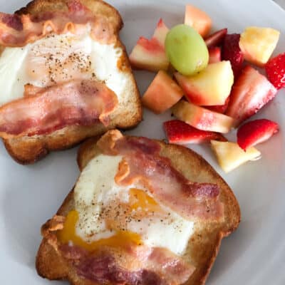 Air Fryer Bacon and Egg Toasts