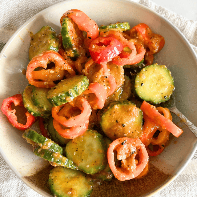 Viral Cucumber and Sweet Pepper Salad Tiktok Recipe Diaries