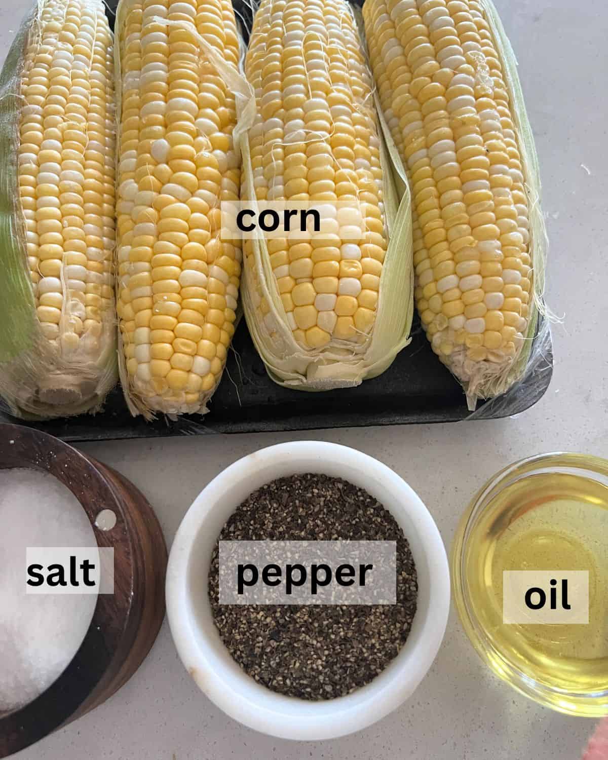 Ingredients Needed for Grilled Corn on the Cob without Husks 