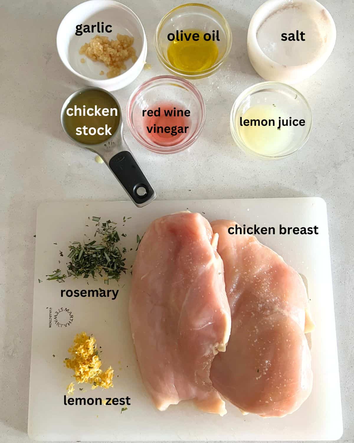 Ingredients Needed for Grilled Lemon Chicken Breasts 