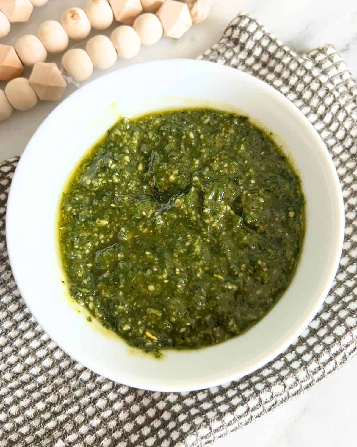 Fresh homemade pesto only requires 5 simple ingredients.