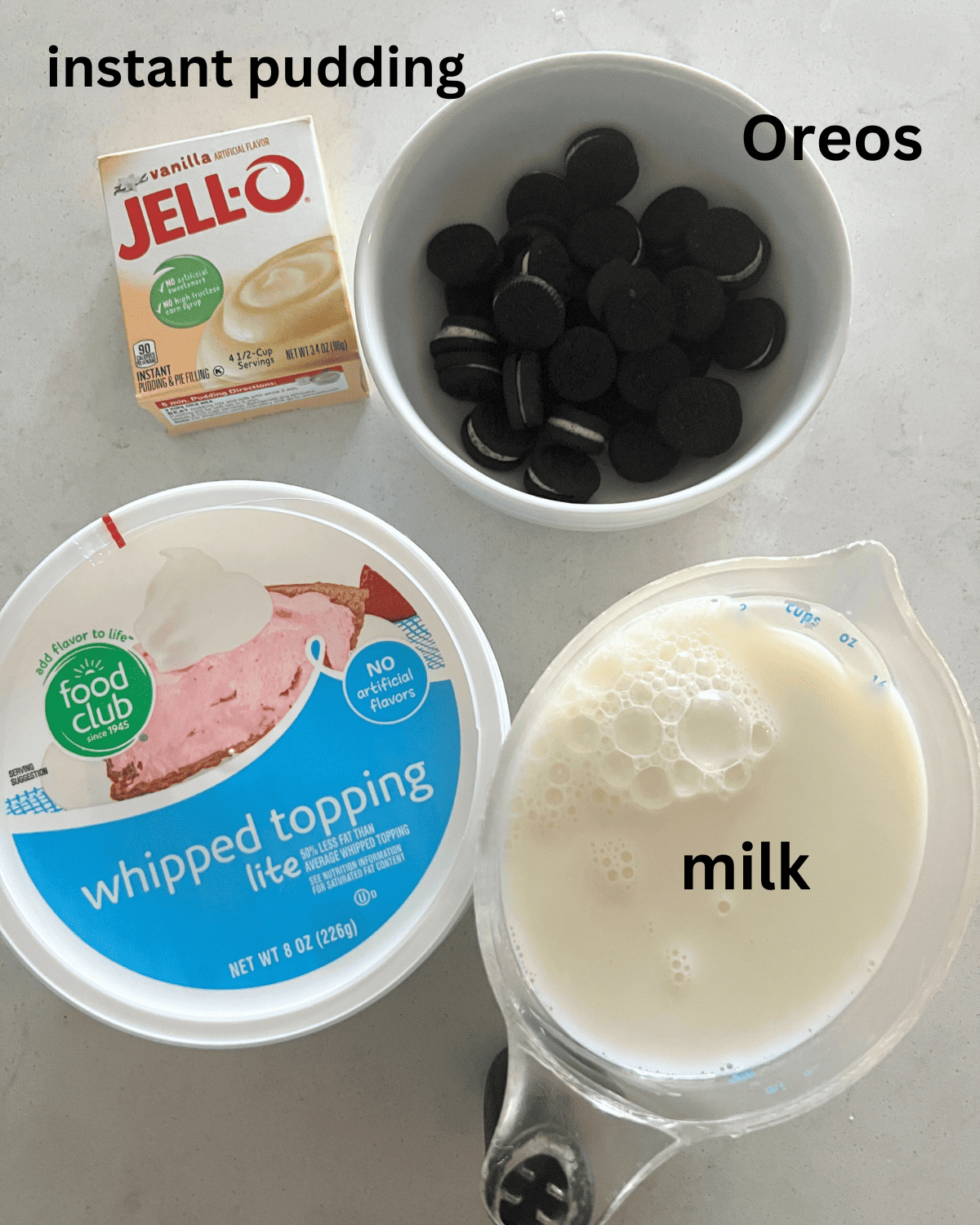 ingredients needed for Oreo Fluff 