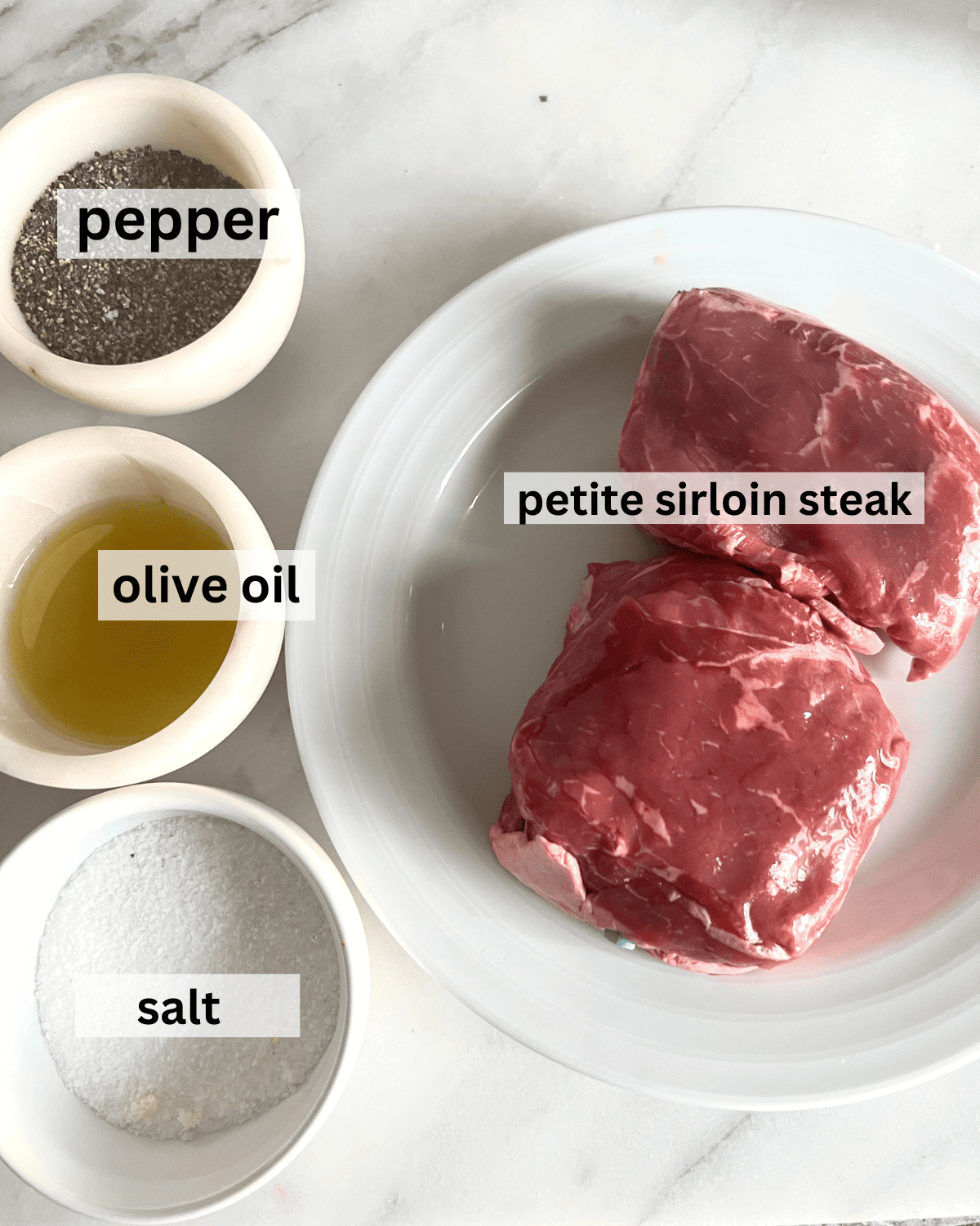 Ingredients need for How to Grill Top Sirloin Steak.
