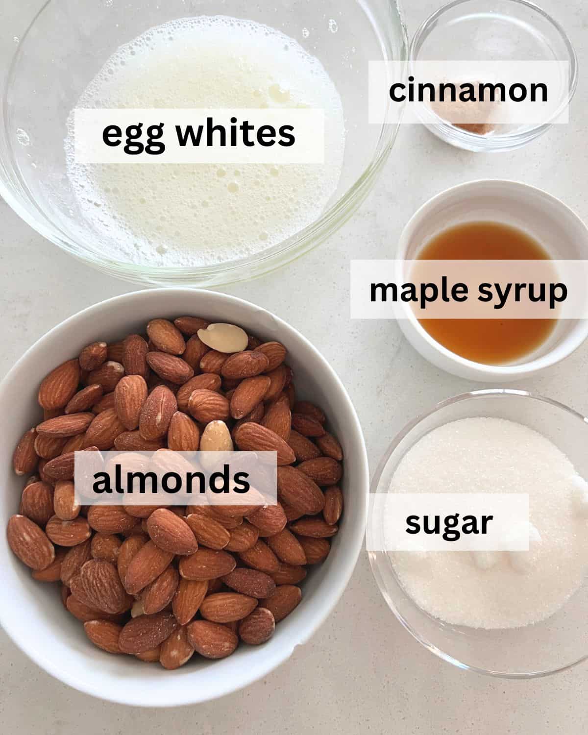 Ingredients needed for smoked almonds. 