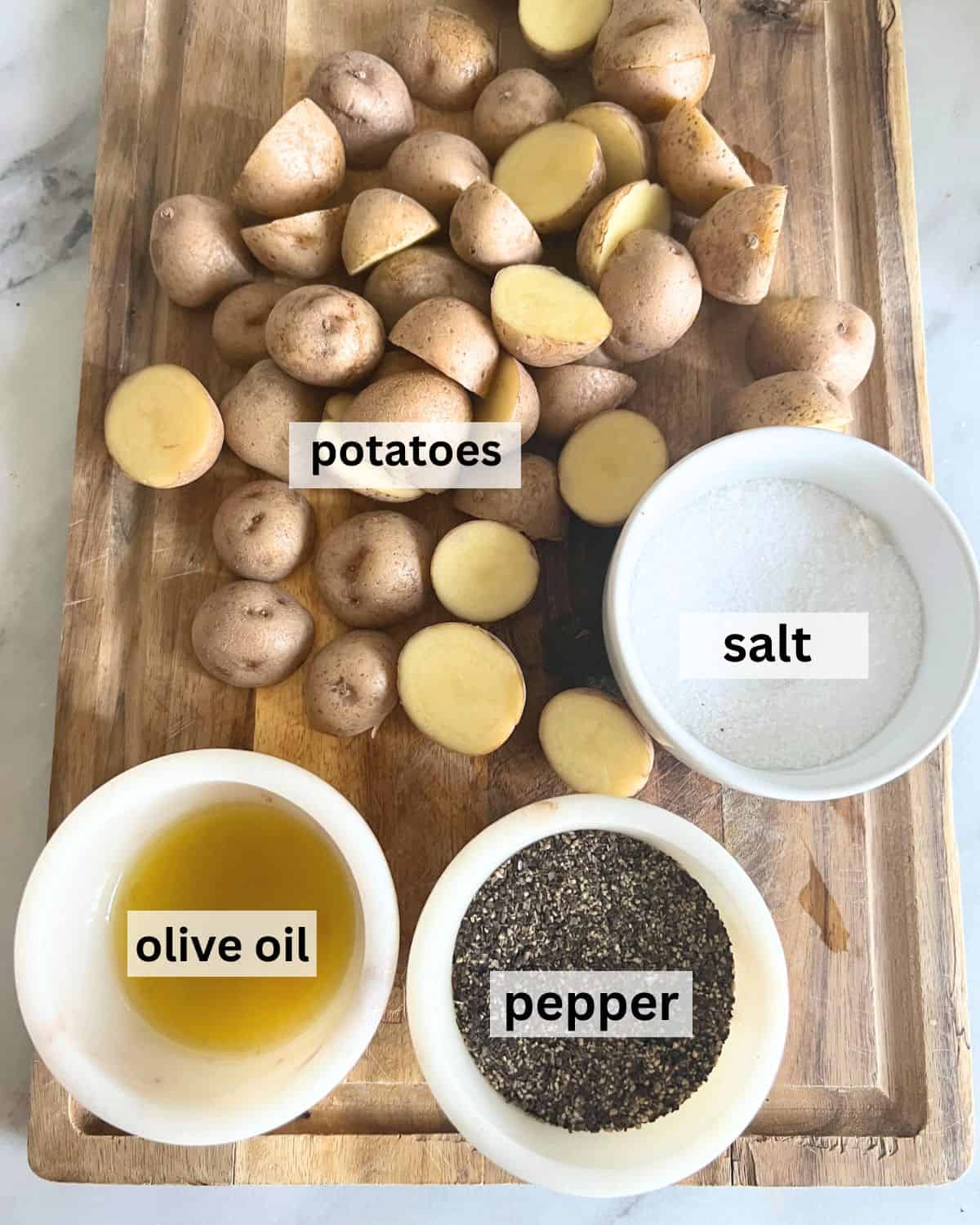 Ingredients need for smoked potatoes. 