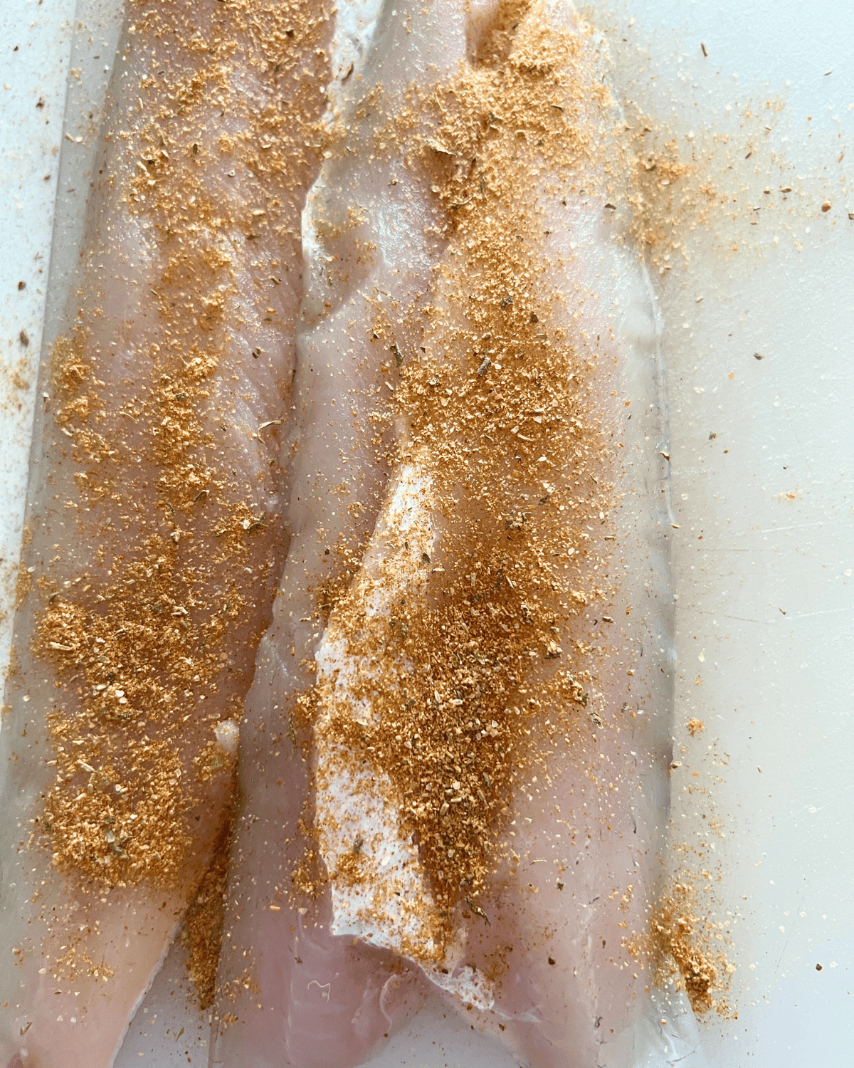 seasoned walleye fillets with seasoning of choice 