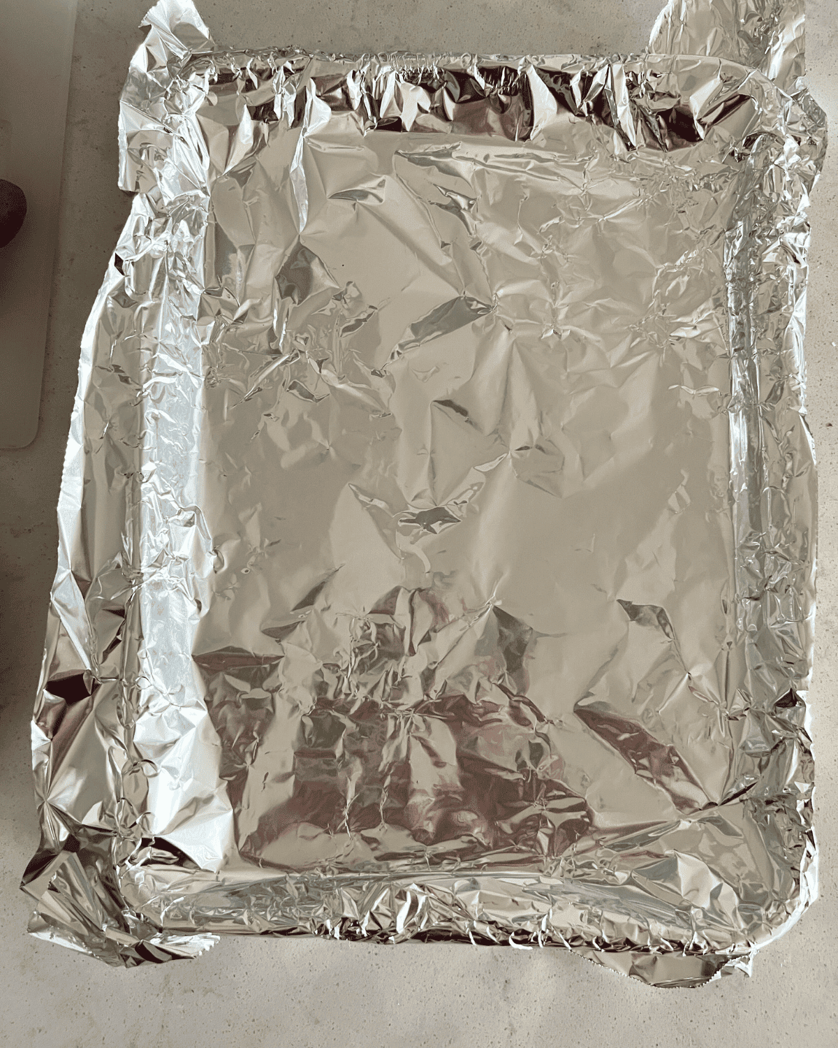 lined baking sheet with foil.