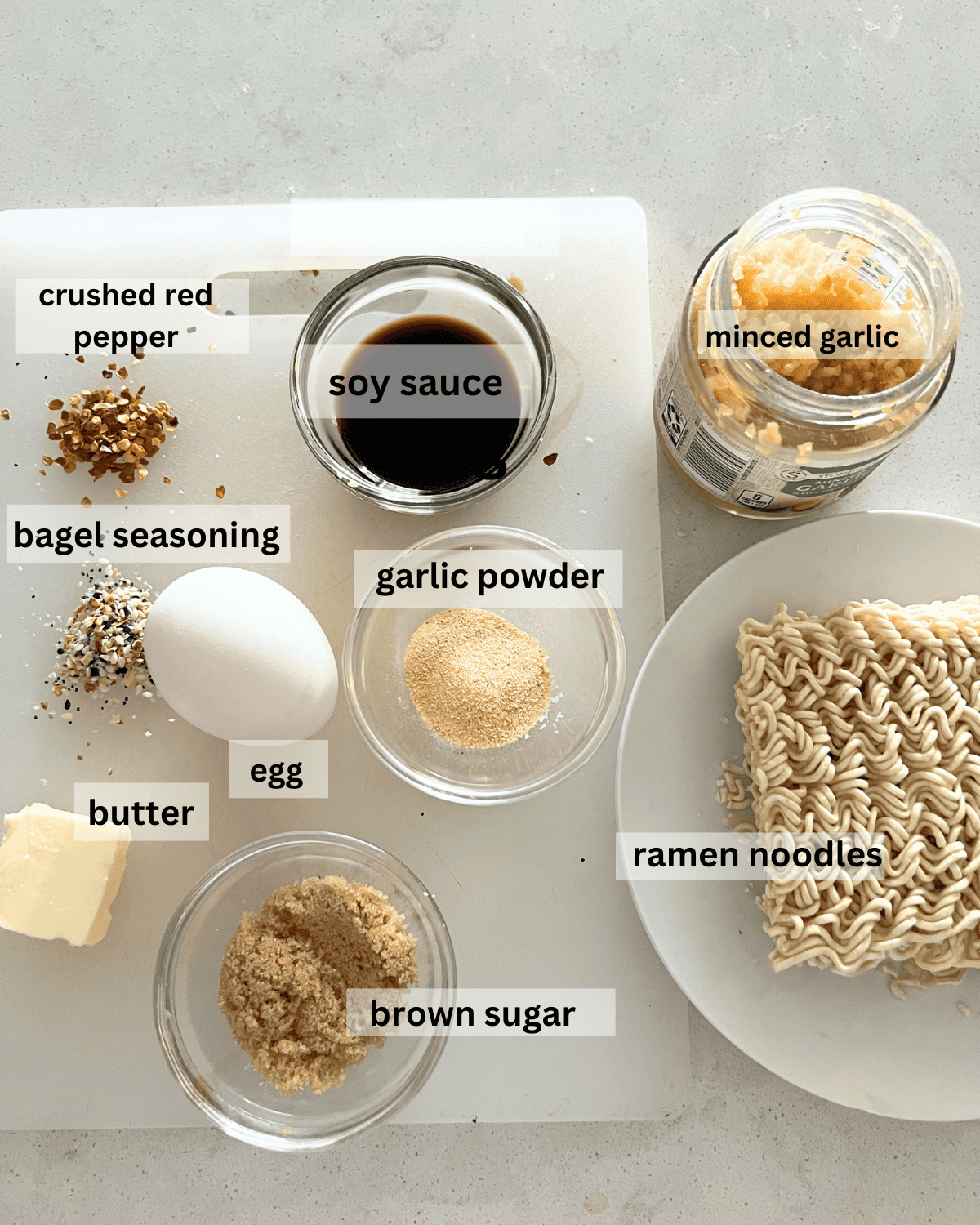 ingredients needed for Tiktok Ramen noodles 
