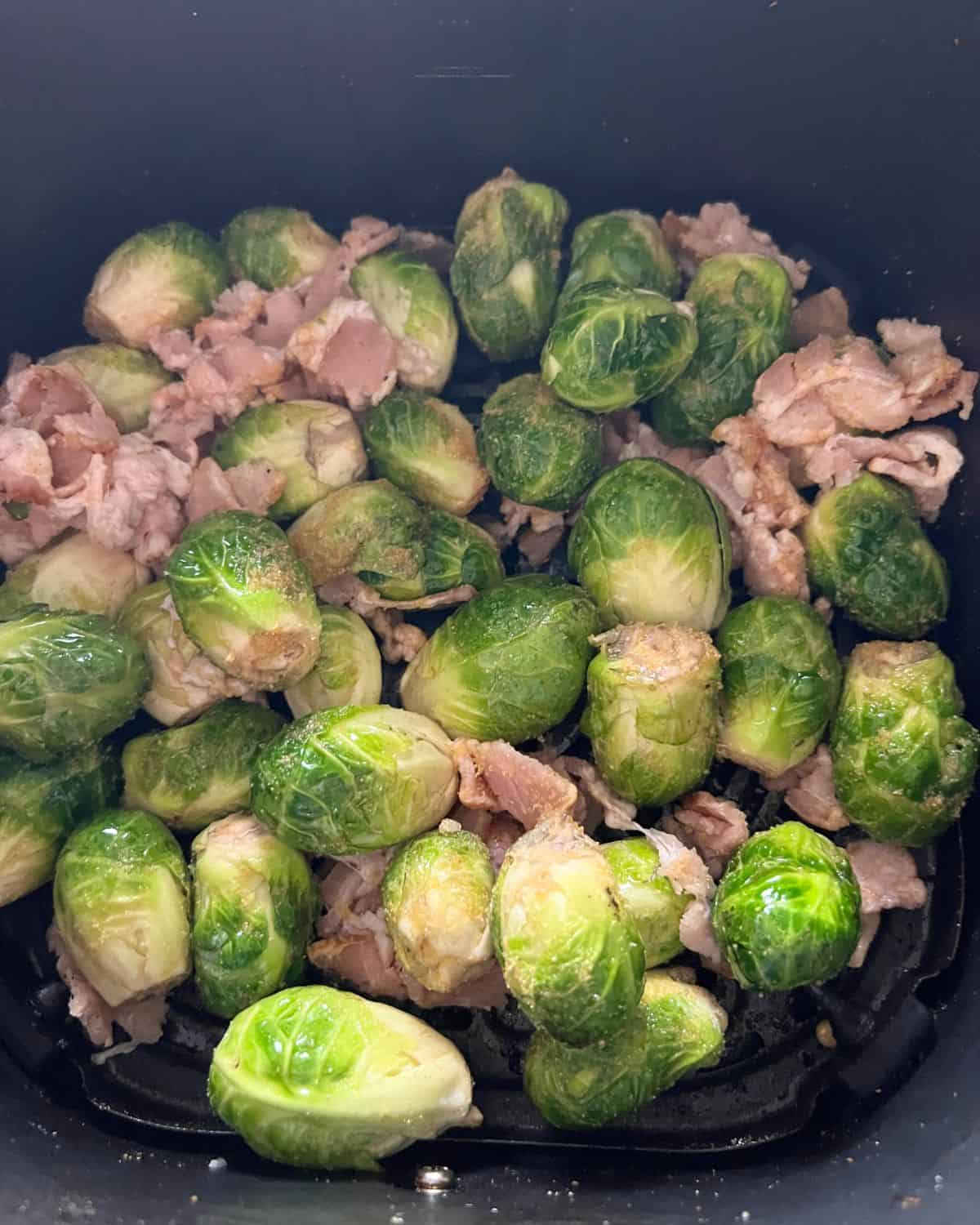  Brussel sprouts in bacon in an air fryer. 
