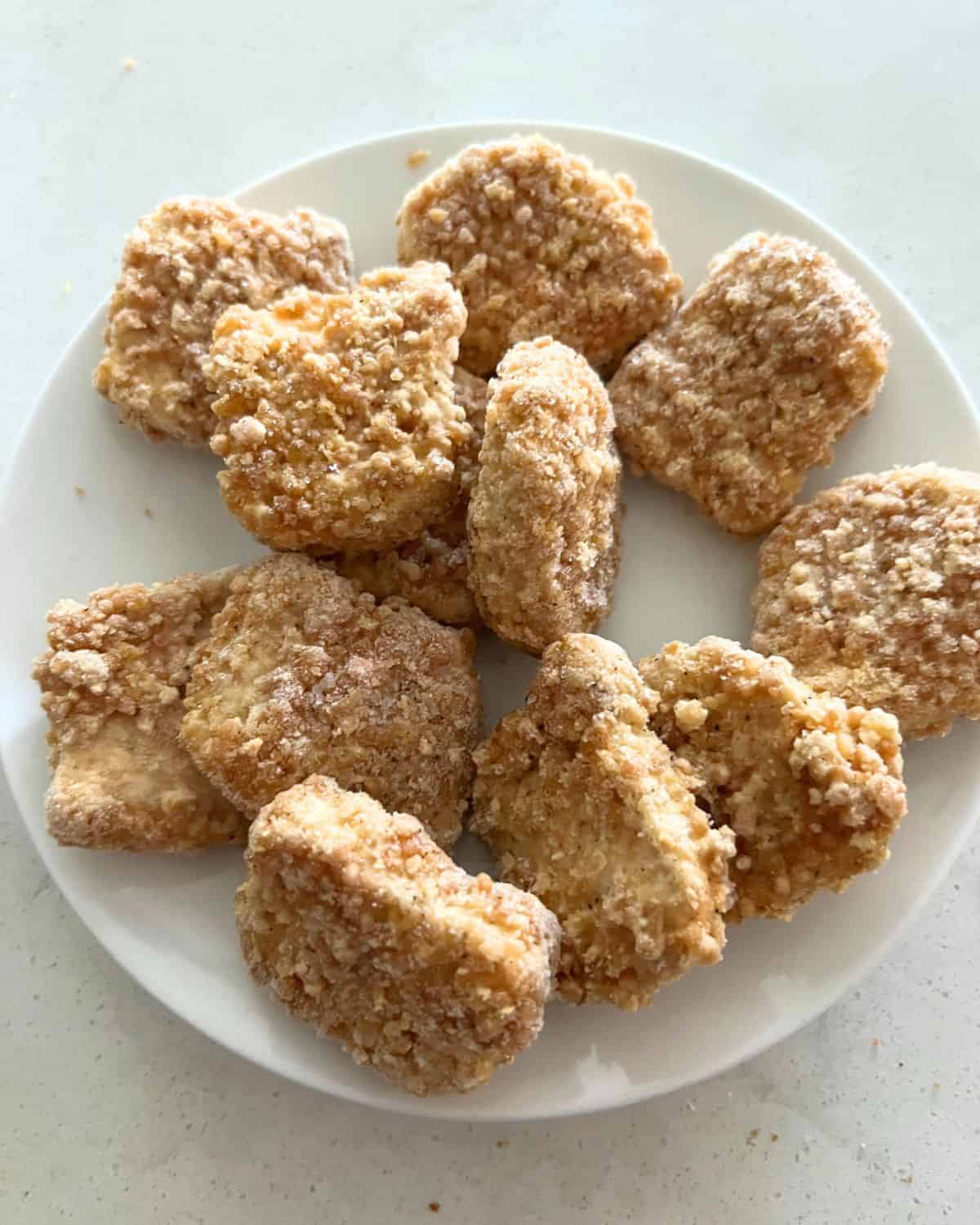 Ingredients needed for air fryer chicken nuggets. 