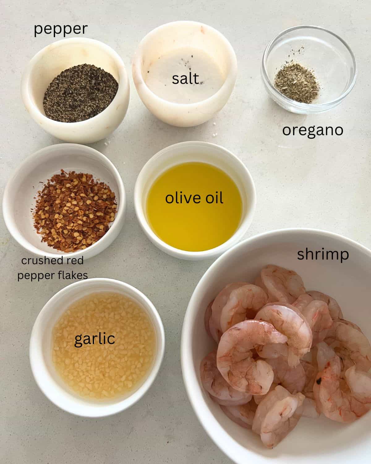 Ingredients needed for Grilled Shrimp Skewers
