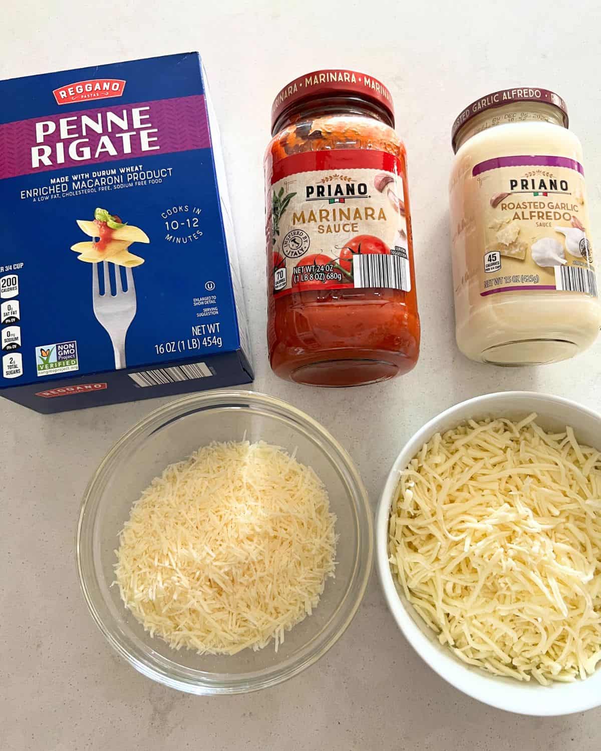 Ingredients needed for Two Timing Pasta recipe.