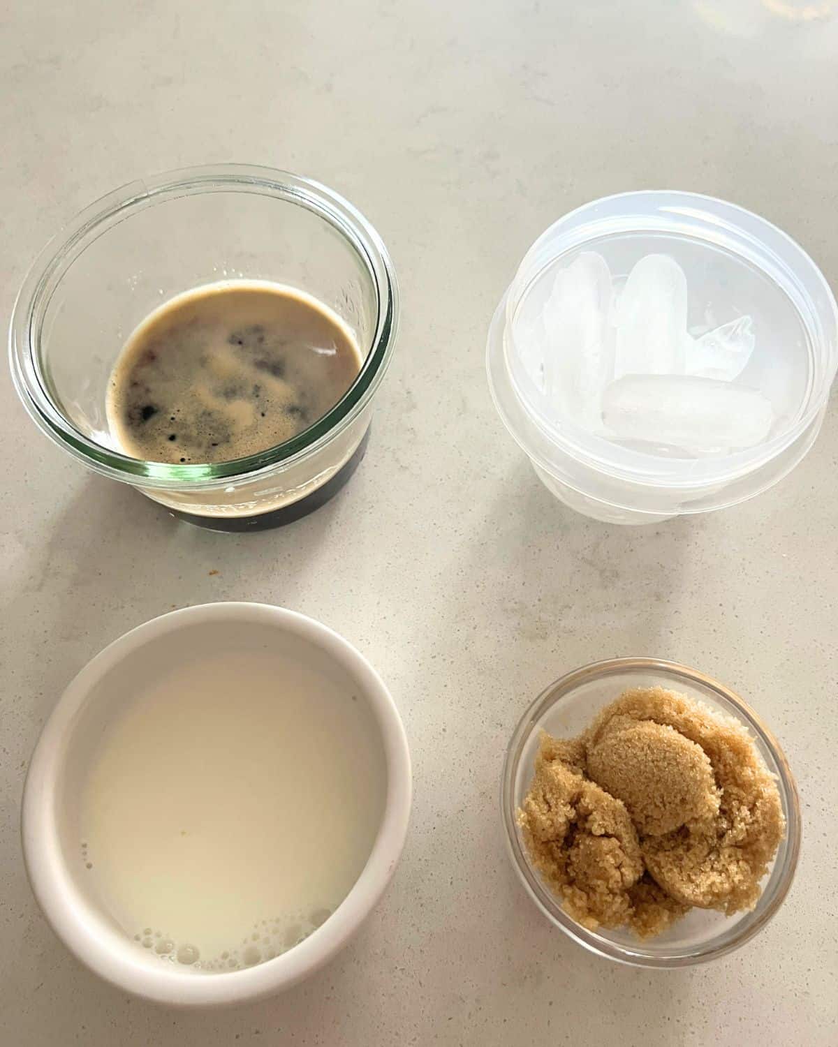 Ingredients needed for Brown Sugar Shaken Espresso
