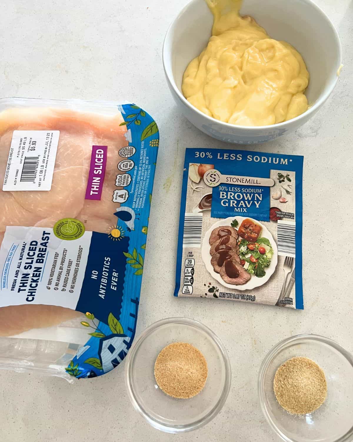 Ingredients needed for Slow Cooker Chicken and Gravy 