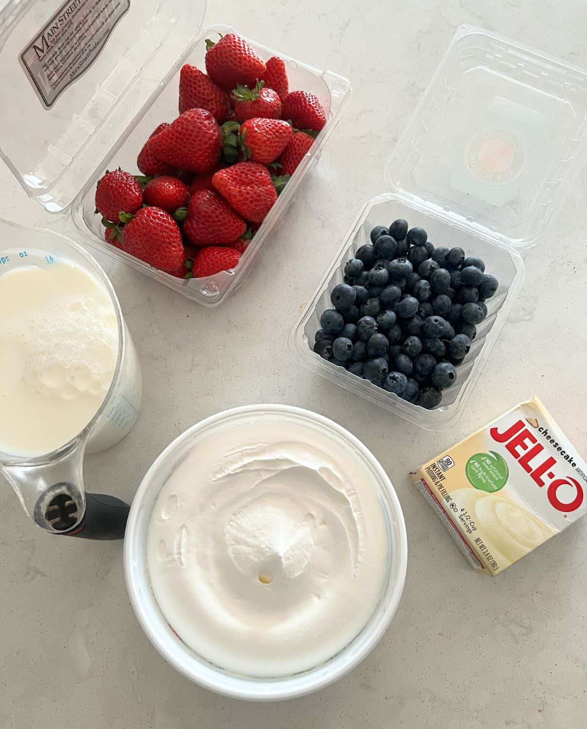 Ingredients needed for Berry Cheesecake Salad, 