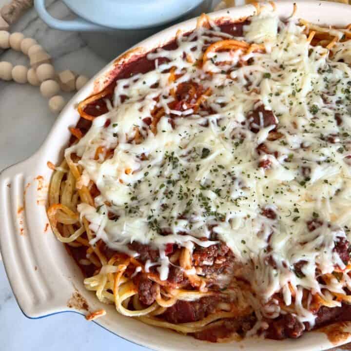 Baked Cream Cheese Spaghetti Casserole