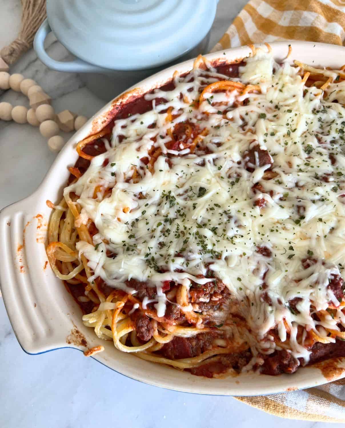 Baked cream cheese spaghetti casserole is a delicious and comforting dish that is perfect for a family dinner or potluck. 