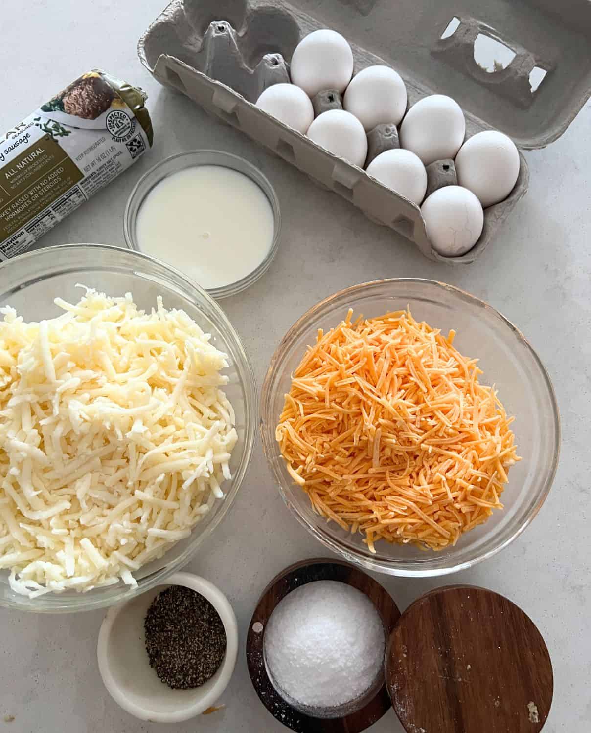 Ingredients needed for hash brown casserole recipe. 
