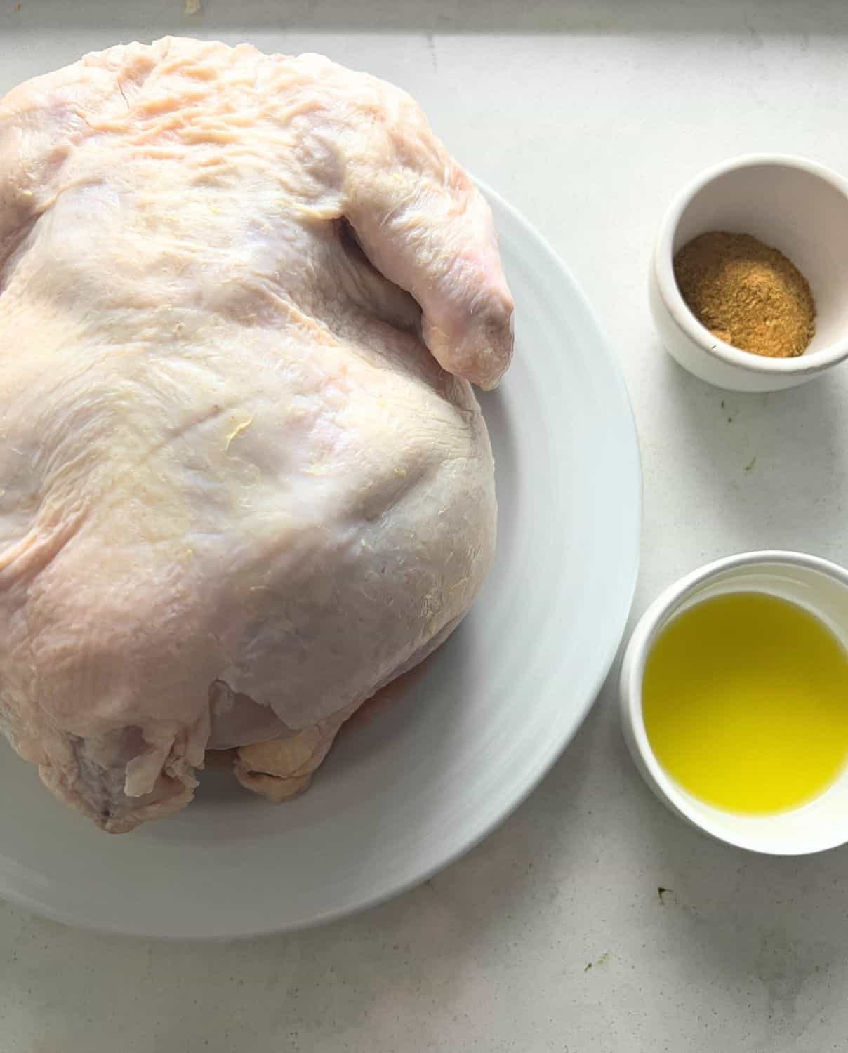 Ingredients needed for air fryer whole chicken. 