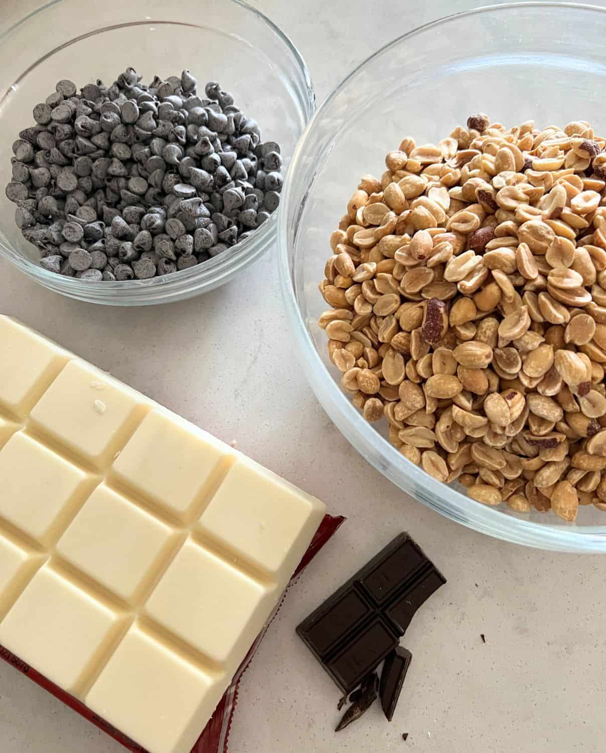 Ingredients needed for slow cooker candy. 