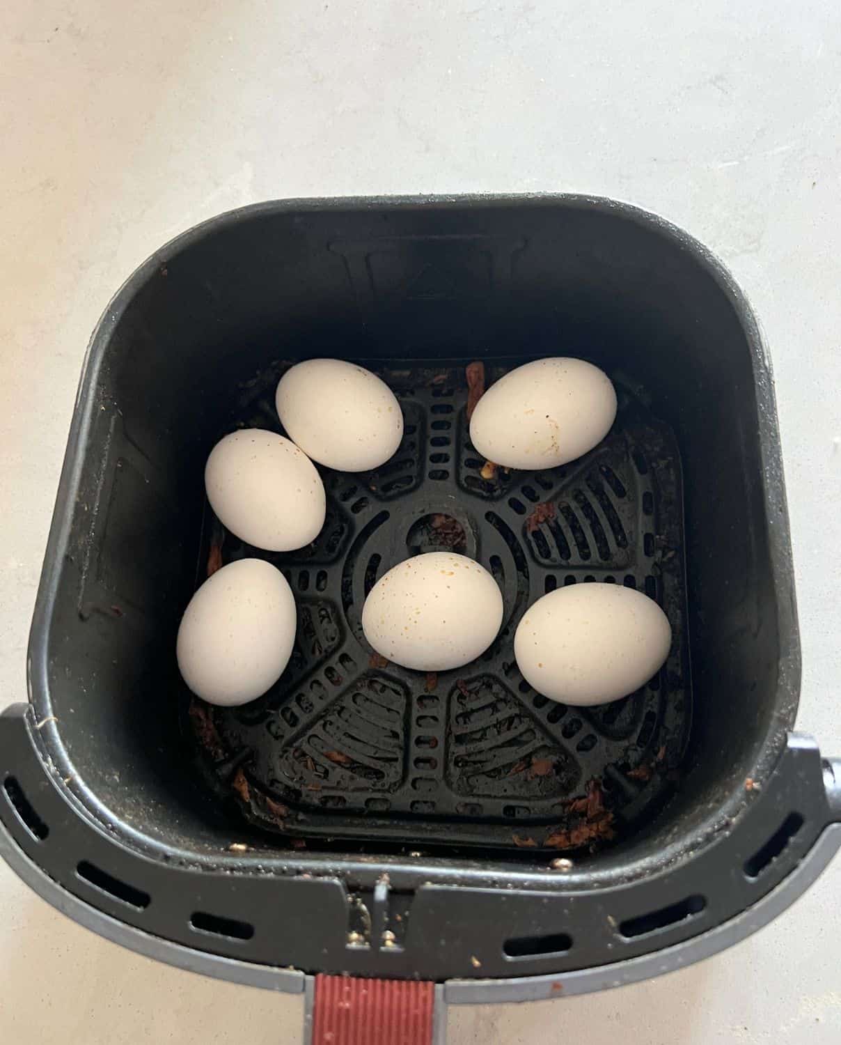 Eggs cooked in a air fryer. 