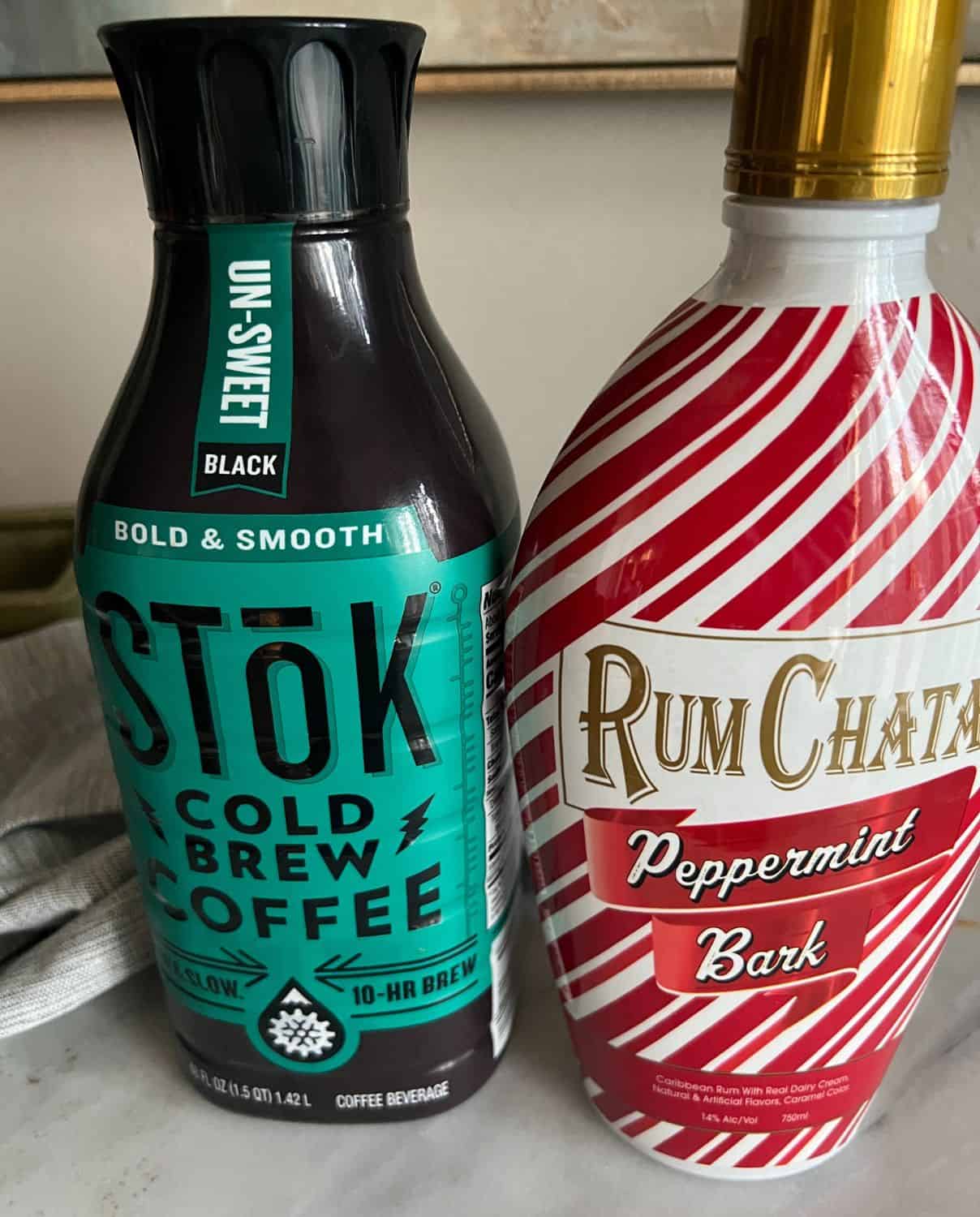 Ingredients needed for Rumchata Cold Brew with Peppermint Bark 
