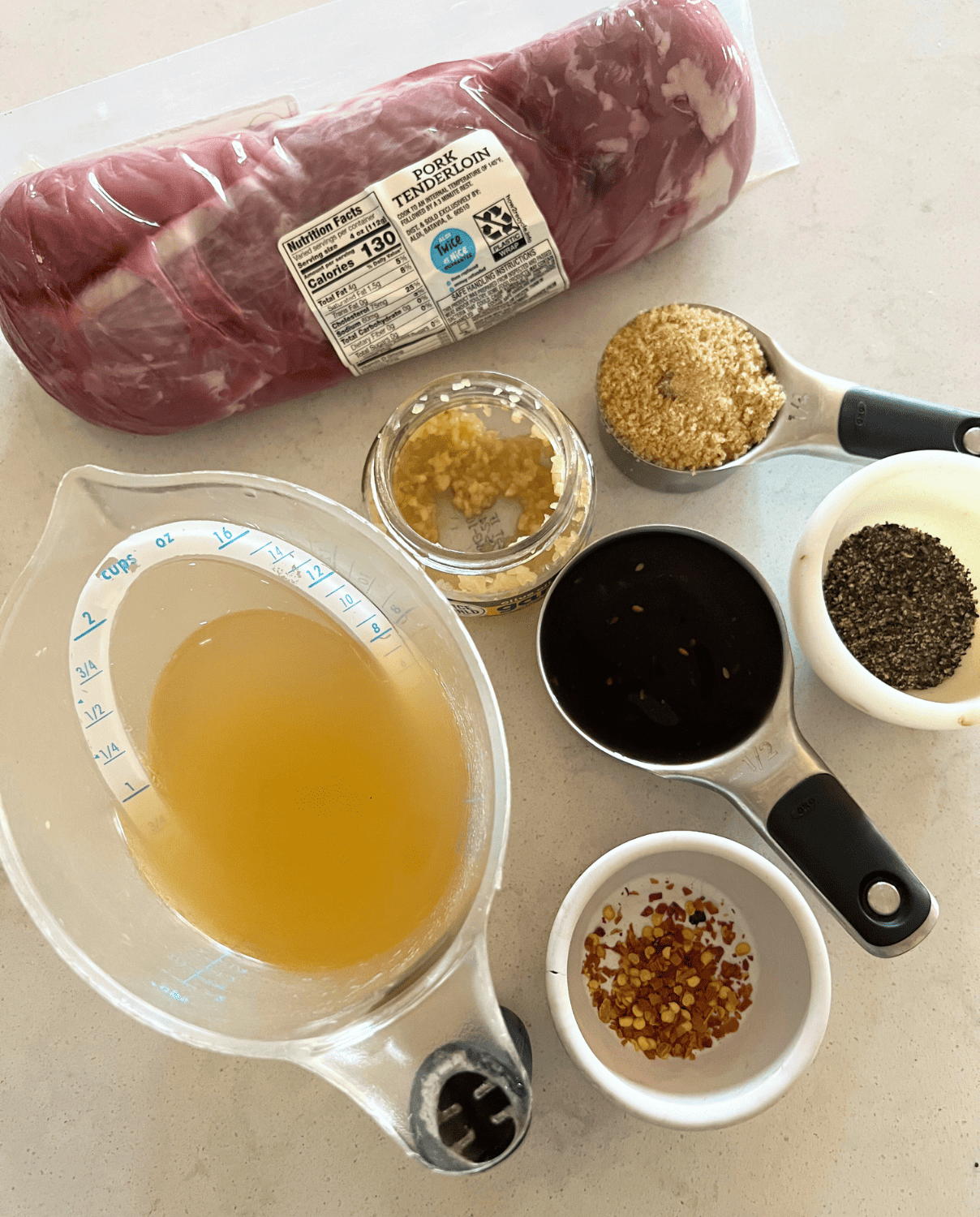 Ingredients needed for crock pot pork tenderloin. 